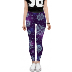 leggings с принтом Новогодние в Курске, 80% полиэстер, 20% эластан | Эластичный пояс, зауженные к низу, низкая посадка | 