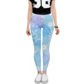 leggings с принтом Снежинка в Курске, 80% полиэстер, 20% эластан | Эластичный пояс, зауженные к низу, низкая посадка | 