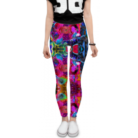 leggings с принтом Abstract Raster 372 в Курске, 80% полиэстер, 20% эластан | Эластичный пояс, зауженные к низу, низкая посадка | 