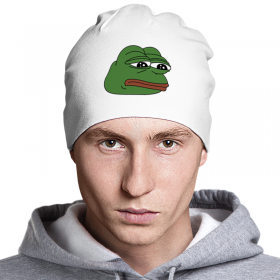 beanie с принтом Грустная лягушка в Курске,  |  | 