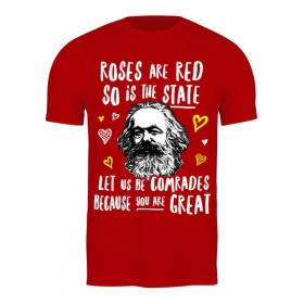 Мужская футболка с принтом Розы красные, как наше государство. в Курске,  |  | 