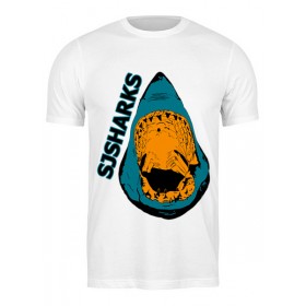 Мужская футболка с принтом San Jose Sharks Сан-Хосе Шаркс в Курске,  |  | Тематика изображения на принте: 