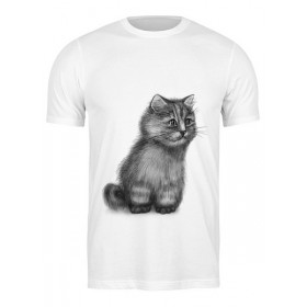 Мужская футболка с принтом Кот из фильма Пыль в Курске,  |  | Тематика изображения на принте: 