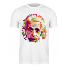 Мужская футболка с принтом Альберт Эйнштейн (Albert Einstein) в Курске,  |  | 