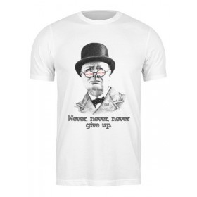 Мужская футболка с принтом Уинстон Черчилль в Курске,  |  | Тематика изображения на принте: 