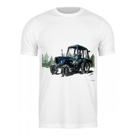 Мужская футболка с принтом трактор от михаила доманова в Курске,  |  | 