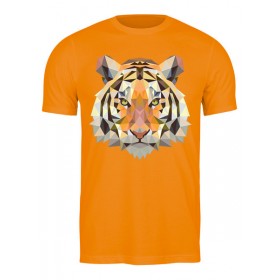 Мужская футболка с принтом Полигональный тигр в Курске,  |  | 