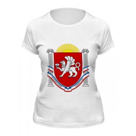Женская футболка с принтом Крым (Crimea) в Курске,  |  | 