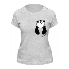 Женская футболка с принтом Панда в Кармане в Курске,  |  | 