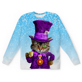 full_print_kids_sweatshirt с принтом Чеширский котик в Курске,  |  | 