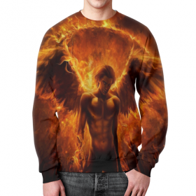 full_print_sweatshirt с принтом падший ангел. огонь. чистилище . в Курске,  |  | 