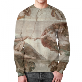 full_print_sweatshirt с принтом Сотворение Адама в Курске,  |  | Тематика изображения на принте: 