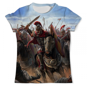 full_print_tee с принтом For the glory of Rome в Курске, Футболка с нанесением полноцветного изображения по всей поверхности может быть выполнена в двух вариантах - ХЛОПОК и СИНТЕТИКА. | Хлопок - ткань из 100% хлопка высшего качества пенье.  <br>Синтетика - ткань с высоким содержанием синтетического волокна (до 80%).  Материал хорошо тянется, имеет приятную на ощупь фактуру | 