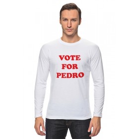 Мужской лонгслив с принтом Vote For Pedro в Курске, Хлопок |  | 