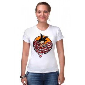 Женская футболка стрэйч с принтом Жемчуг дракона (Покемон) в Курске,  |  | 