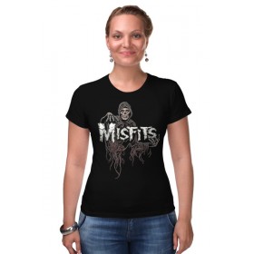 Женская футболка стрэйч с принтом Misfits band в Курске,  |  | 