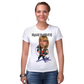 Женская футболка стрэйч с принтом Iron Maiden Band в Курске,  |  | 
