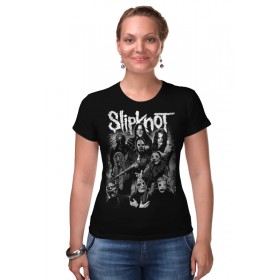 Женская футболка стрэйч с принтом Slipknot в Курске,  |  | Тематика изображения на принте: 