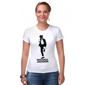 Женская футболка стрэйч с принтом Michael Jackson в Курске,  |  | 