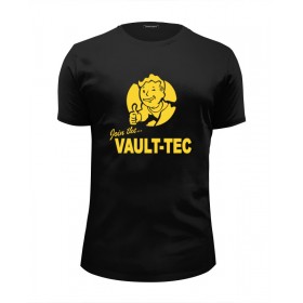 Мужская футболка Premium с принтом Fallout Vault-Tec в Курске, Белый, черный, серый меланж, голубой: 100% хлопок, плотность 160 гр. Остальные цвета: 92% хлопок, 8% лайкра, плотность 170-180гр. |  | Тематика изображения на принте: 