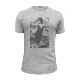 Мужская футболка Premium с принтом Monica Bellucci в Курске, Белый, черный, серый меланж, голубой: 100% хлопок, плотность 160 гр. Остальные цвета: 92% хлопок, 8% лайкра, плотность 170-180гр. |  | 