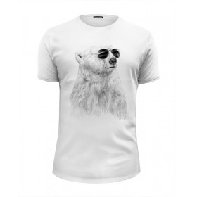 Мужская футболка Premium с принтом Белый Медведь в Курске, Белый, черный, серый меланж, голубой: 100% хлопок, плотность 160 гр. Остальные цвета: 92% хлопок, 8% лайкра, плотность 170-180гр. |  | 