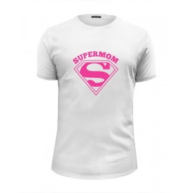 Мужская футболка Premium с принтом Супермама (Supermom) в Курске, Белый, черный, серый меланж, голубой: 100% хлопок, плотность 160 гр. Остальные цвета: 92% хлопок, 8% лайкра, плотность 170-180гр. |  | 