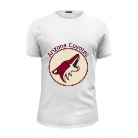Мужская футболка Premium с принтом Arizona Coyotes в Курске, Белый, черный, серый меланж, голубой: 100% хлопок, плотность 160 гр. Остальные цвета: 92% хлопок, 8% лайкра, плотность 170-180гр. |  | 
