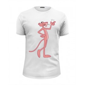 Мужская футболка Premium с принтом Розовая пантера в Курске, Белый, черный, серый меланж, голубой: 100% хлопок, плотность 160 гр. Остальные цвета: 92% хлопок, 8% лайкра, плотность 170-180гр. |  | 