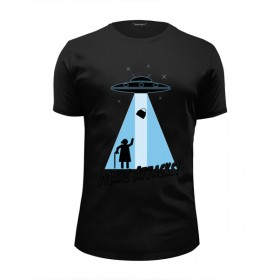 Мужская футболка Premium с принтом Mars Attacks в Курске, Белый, черный, серый меланж, голубой: 100% хлопок, плотность 160 гр. Остальные цвета: 92% хлопок, 8% лайкра, плотность 170-180гр. |  | 