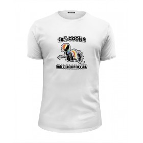 Мужская футболка Premium с принтом Rainbow Dash Urban в Курске, Белый, черный, серый меланж, голубой: 100% хлопок, плотность 160 гр. Остальные цвета: 92% хлопок, 8% лайкра, плотность 170-180гр. |  | 