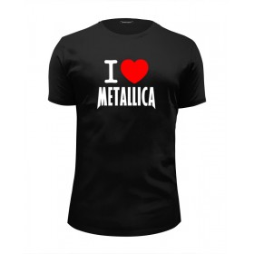 Мужская футболка Premium с принтом I love Metallica в Курске, Белый, черный, серый меланж, голубой: 100% хлопок, плотность 160 гр. Остальные цвета: 92% хлопок, 8% лайкра, плотность 170-180гр. |  | Тематика изображения на принте: 