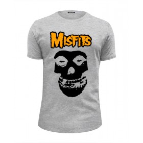 Мужская футболка Premium с принтом Misfits в Курске, Белый, черный, серый меланж, голубой: 100% хлопок, плотность 160 гр. Остальные цвета: 92% хлопок, 8% лайкра, плотность 170-180гр. |  | 
