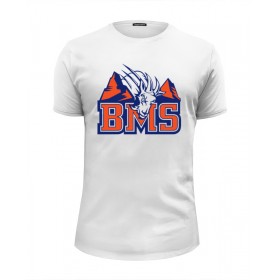 Мужская футболка Premium с принтом Реальные Парни (Blue Mountain State) BMS в Курске, Белый, черный, серый меланж, голубой: 100% хлопок, плотность 160 гр. Остальные цвета: 92% хлопок, 8% лайкра, плотность 170-180гр. |  | 