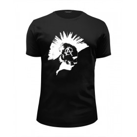 Мужская футболка Premium с принтом Punks Not Dead в Курске, Белый, черный, серый меланж, голубой: 100% хлопок, плотность 160 гр. Остальные цвета: 92% хлопок, 8% лайкра, плотность 170-180гр. |  | 