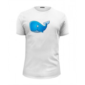Мужская футболка Premium с принтом Голубой морской кит-кашалот в Курске, Белый, черный, серый меланж, голубой: 100% хлопок, плотность 160 гр. Остальные цвета: 92% хлопок, 8% лайкра, плотность 170-180гр. |  | 