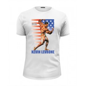 Мужская футболка Premium с принтом Kevin Levrone / Кевин Леврон в Курске, Белый, черный, серый меланж, голубой: 100% хлопок, плотность 160 гр. Остальные цвета: 92% хлопок, 8% лайкра, плотность 170-180гр. |  | 