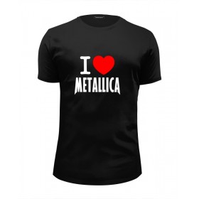 Мужская футболка Premium с принтом I love Metallica в Курске, Белый, черный, серый меланж, голубой: 100% хлопок, плотность 160 гр. Остальные цвета: 92% хлопок, 8% лайкра, плотность 170-180гр. |  | 