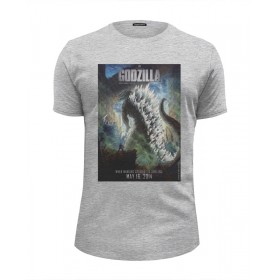 Мужская футболка Premium с принтом Godzilla / Годзилла в Курске, Белый, черный, серый меланж, голубой: 100% хлопок, плотность 160 гр. Остальные цвета: 92% хлопок, 8% лайкра, плотность 170-180гр. |  | 