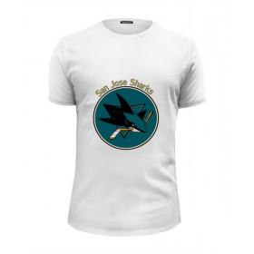 Мужская футболка Premium с принтом San Jose Sharks в Курске, Белый, черный, серый меланж, голубой: 100% хлопок, плотность 160 гр. Остальные цвета: 92% хлопок, 8% лайкра, плотность 170-180гр. |  | Тематика изображения на принте: 