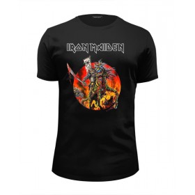 Мужская футболка Premium с принтом Iron Maiden Band в Курске, Белый, черный, серый меланж, голубой: 100% хлопок, плотность 160 гр. Остальные цвета: 92% хлопок, 8% лайкра, плотность 170-180гр. |  | 