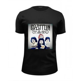 Мужская футболка Premium с принтом Led Zeppelin - toys в Курске, Белый, черный, серый меланж, голубой: 100% хлопок, плотность 160 гр. Остальные цвета: 92% хлопок, 8% лайкра, плотность 170-180гр. |  | Тематика изображения на принте: 