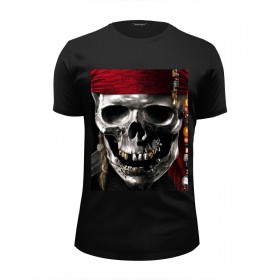 Мужская футболка Premium с принтом пираты карибского моря в Курске, Белый, черный, серый меланж, голубой: 100% хлопок, плотность 160 гр. Остальные цвета: 92% хлопок, 8% лайкра, плотность 170-180гр. |  | 