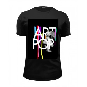 Мужская футболка Premium с принтом ARTPOP Lady Gaga в Курске, Белый, черный, серый меланж, голубой: 100% хлопок, плотность 160 гр. Остальные цвета: 92% хлопок, 8% лайкра, плотность 170-180гр. |  | 