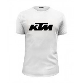 Мужская футболка Premium с принтом KTM moto в Курске, Белый, черный, серый меланж, голубой: 100% хлопок, плотность 160 гр. Остальные цвета: 92% хлопок, 8% лайкра, плотность 170-180гр. |  | 