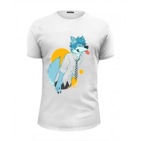 Мужская футболка Premium с принтом Wolf teen в Курске, Белый, черный, серый меланж, голубой: 100% хлопок, плотность 160 гр. Остальные цвета: 92% хлопок, 8% лайкра, плотность 170-180гр. |  | 