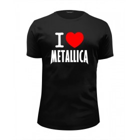 Мужская футболка Premium с принтом I love Metallica в Курске, Белый, черный, серый меланж, голубой: 100% хлопок, плотность 160 гр. Остальные цвета: 92% хлопок, 8% лайкра, плотность 170-180гр. |  | 