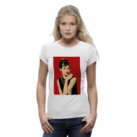 woman_tee с принтом Одри Хепбёрн (Audrey Hepburn) в Курске,  |  | 