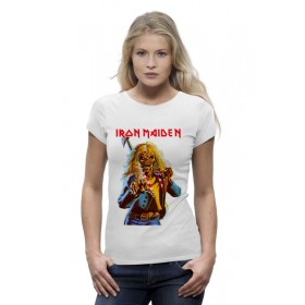 Женская футболка Premium с принтом Iron Maiden Band в Курске,  |  | 