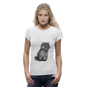 Женская футболка Premium с принтом Кот из фильма Пыль в Курске,  |  | 